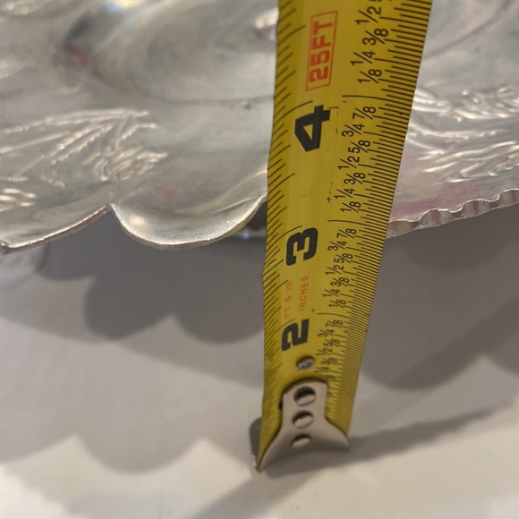 Mid Century 50’s Lazy Susan aluminum tray & a basket hand forged floral vintage - Picture 11 of 16